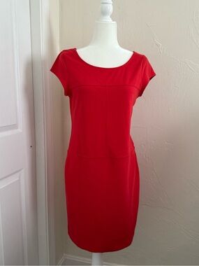Banana Republic Red Cap-Sleeve Sheath Dress